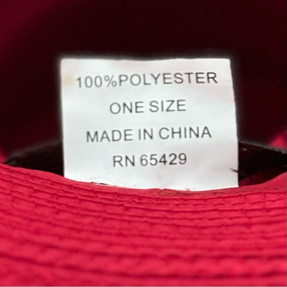 Donna Vinci Couture Red Two Tier Hat with Rhinestones - Picture 11 of 13